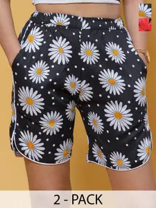 GAB Women Floral Printed High-Rise Shorts