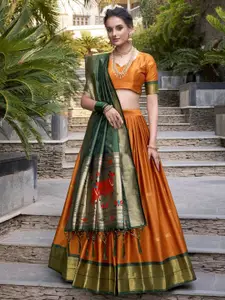 LOOKNBOOK ART Ready to Wear  Jacquard Silk Lehenga & Unstitched Blouse With Dupatta