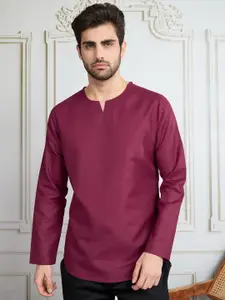 House of Pataudi Men Notch Neck Short Kurta