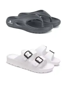 DRACKFOOT Men Set Of 2 Anti Skid Flip-Flops