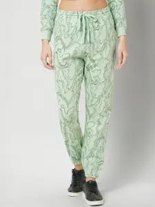 Kraus Jeans Women Printed High-Rise Slim Fit Joggers