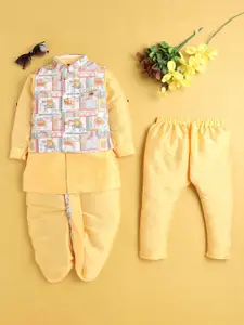 BAESD Boys Regular Mandarin Collar Straight Kurta With Dhoti Pants