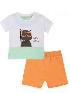 FASHION GRAB Girls Printed T-shirt with Shorts