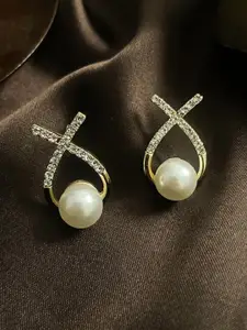 YouBella Gold-Plated Artificial Beaded Contemporary Studs