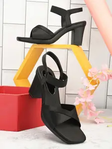 Looper Women Open Toe Block Heels With Backstrap