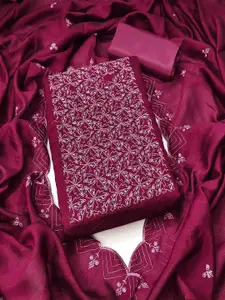 Peachmode Floral Embroidered Sequinned Unstitched Dress Material