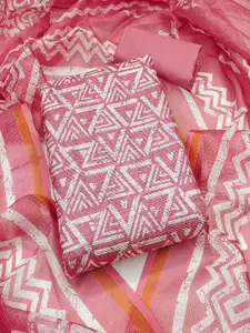 Peachmode Geometric Printed Unstitched Dress Material