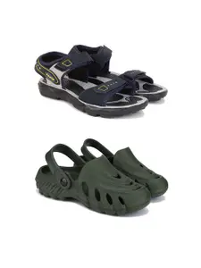 DRACKFOOT Men Set Of 2 Sports Sandals And Clogs