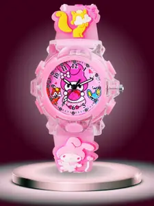 ON TIME OCTUS Girl Printed Dial & Bracelet Style Straps Analogue Watch KD-139 PINK MELODY