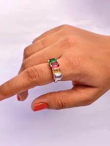 Satlaa Silver Infinity Stone Adjustable Ring