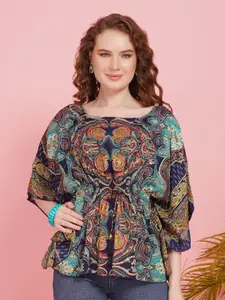 Boholyfe Women Navy Nomad Kaftan Top