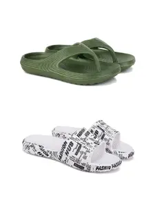 DRACKFOOT Men Pack Of 2 Flip Flops