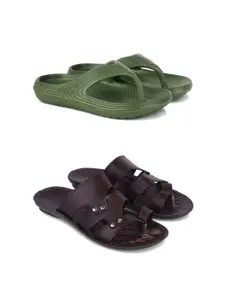 PENNEN Men Set Of 2 High Quality & Soft Comfort Sandals