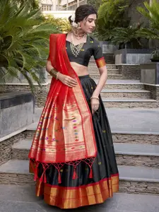 LOOKNBOOK ART Ready to Wear  Jacquard Silk Lehenga & Unstitched Blouse With Dupatta