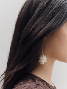 MANGO Floral Drop Earrings