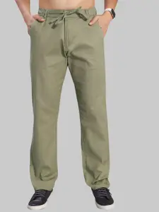 DIVISIVE Men Relaxed Straight Fit Mid-Rise Easy Wash Trousers