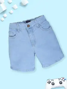 KiddoPanti Boys Regular Fit Mid-Rise Denim Shorts