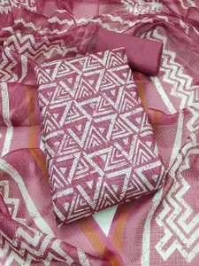 Peachmode Geometric Printed Unstitched Dress Material