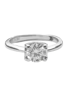 Satlaa Silver Moissanite Diamond Adjustable Ring Certificate Authenticity & 925 Stamp