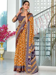 LeeliPeeri Designer Batik Block Printed Mulmul Cotton Ready to Wear Saree