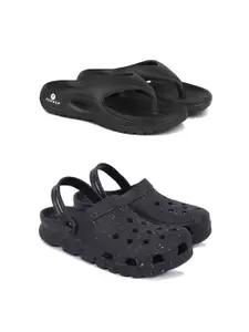 PENNEN Men Set Of 2 Self Design Flip Flops