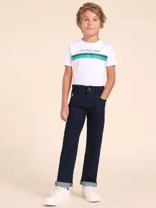 U.S. Polo Assn. Kids Boys Relaxed Fit Mid-Rise Stretchable Jeans
