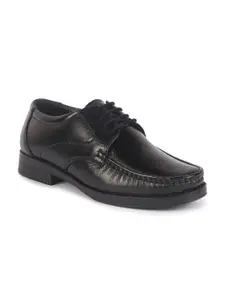 FAUSTO Men Textured Genuine Leather Lace Up Formal Derbys