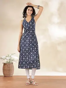 Anouk Women Ethnic Motifs Printed Thread Work Kurta