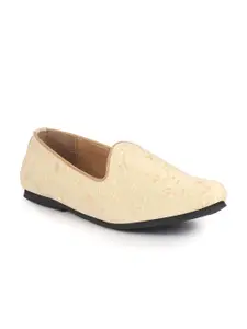 FAUSTO Men Woven Design Lightweight Round Toe Mojaris