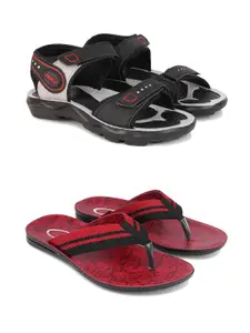 PENNEN Set Of 2 Sports Sandal & Thongs Flip Flops