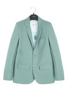 CHARCHIT Boys Full Sleeves Occasion wear Green Blazer and T-Shirt
