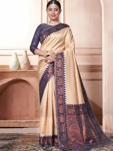 SGF11 Checked Woven Design Pure Silk Kanjeevaram Saree