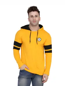 BEYOU FASHION Men Hooded Colourblocked T-shirt
