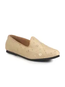 FAUSTO Men Embroidery Sequin Ethnic Slip On Mojaris