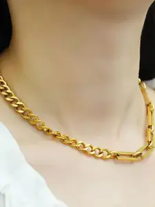 SZN Gold-Plated Stainless Steel Chunky Statement Choker Necklace