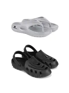 PENNEN Men Set Of 2 Self Design Flip Flops