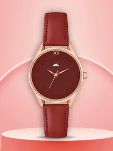 ON TIME OCTUS Women Brass Dial & Straps Analogue Watch MT-579 RED