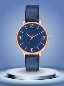 ON TIME OCTUS Women Brass Dial & Straps Analogue Watch MT-395 BLUE