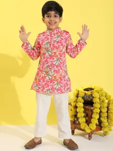 Cutiekins Boys Tribal Printed Mandarin Collar Regular Kurta & Pyjamas