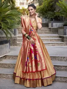 LOOKNBOOK ART Ready to Wear Jacquard Silk Lehenga & Unstitched Blouse With Dupatta