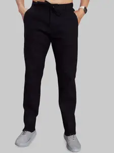 DIVISIVE Men Relaxed Straight Fit Mid-Rise Linen Trousers