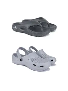 PENNEN Men Set Of 2 Self-Design Flip-Flops