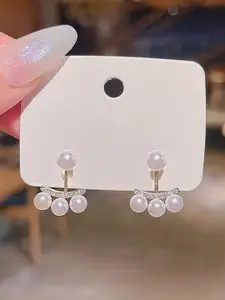 YouBella Gold-Plated Artificial Stones and Beads Studded Circular shaped Drop Earrings