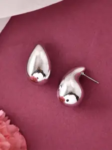 DIVASTRI Silver Plated Teardrop-Shaped Studs