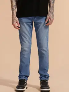 WROGN Men Comfort Slim Fit Mid-Rise Heavy Fade Jeans