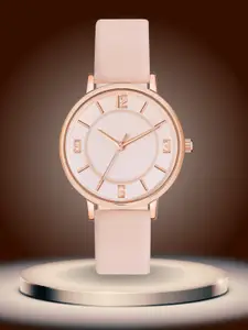 ON TIME OCTUS Women Brass Dial & Straps Analogue Watch MT-392 BEIGE