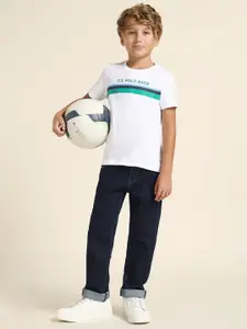 U.S. Polo Assn. Kids Boys Cotton Relaxed Fit Mid-Rise Stretchable Jeans