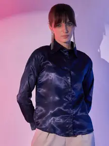 DIMPY GARMENTS Women Standard Spread Collar Satin Formal Shirt