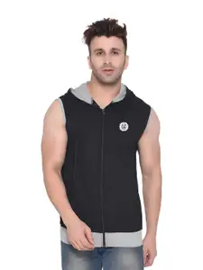 BEYOU FASHION Men Solid Hooded Cotton T-shirt