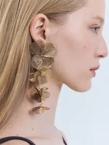 MANGO Floral Drop Earrings